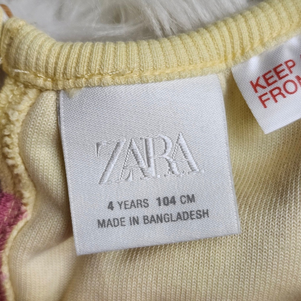 Zara Kids Pink Yellow Striped Terry Cloth Romper Sunsuit Size 4 Years 104cm - Picture 5 of 8